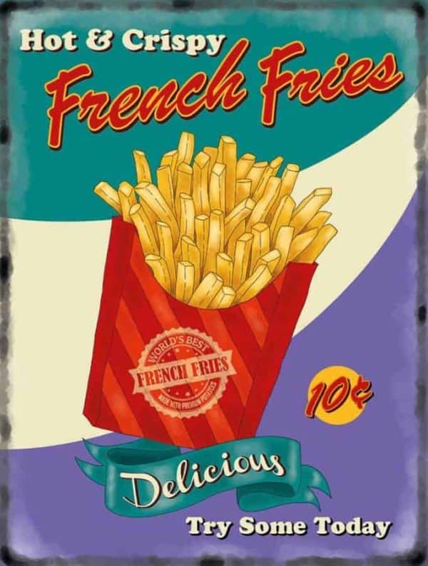 Plaque de restaurant americain FriesPlaque de restaurant americain Fries