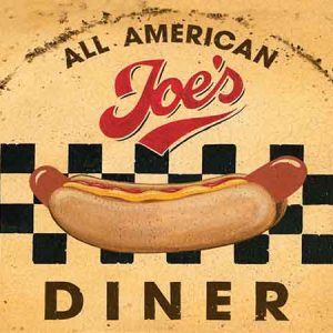 Plaque de restaurant americain Joe s Diner