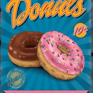Plaque de restaurant americain Donuts