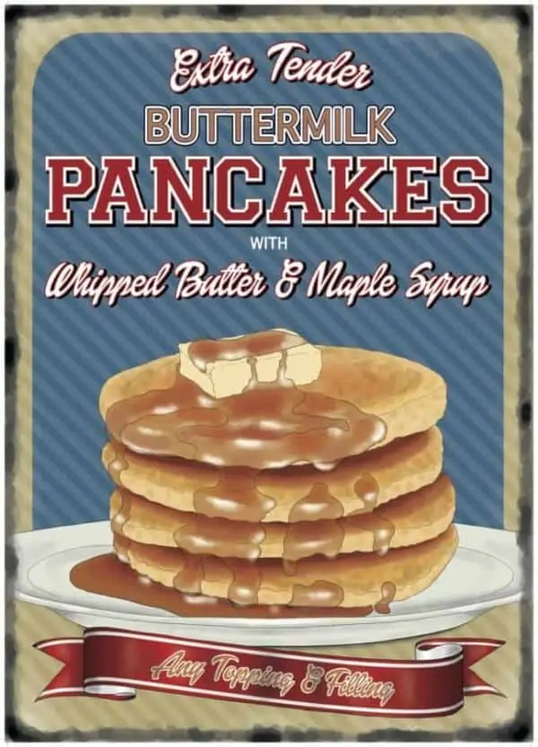 Plaque de restaurant americain Pancakes