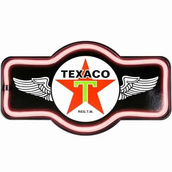 Enseigne neon led decoration americaine murale Texaco Wings