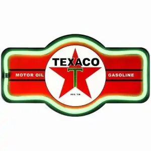 Enseigne neon led decoration americaine murale Texaco Gasoline