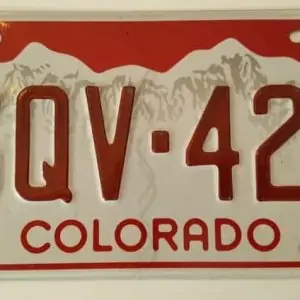 Colorado_Red Plaque d'immatriculation americaine swap meet