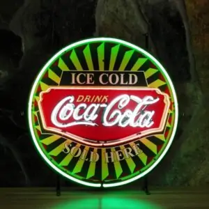 Coca Cola neon publicitaire en verre