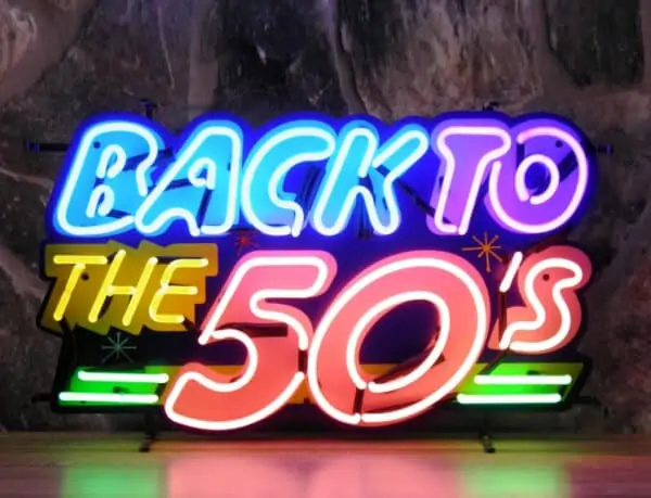 Back to the fifties neon publicitaire en verre