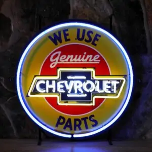 Chevrolet, we use parts neon publicitaire en verre