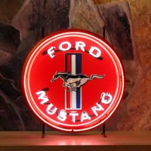Ford Mustang neon publicitaire en verre