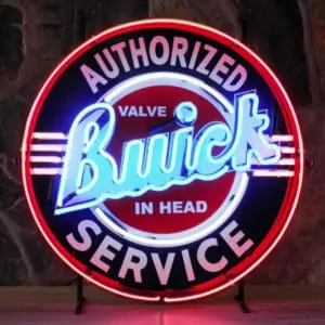 Buick authorized service neon publicitaire en verre
