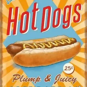 Plaque publicitaire de décoration murale 10087-hot-dogs