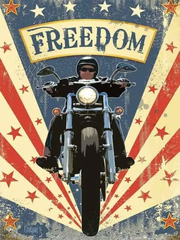 Plaque publicitaire de décoration murale 20057-freedom-chopper-bike