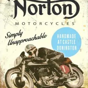 Plaque publicitaire de décoration murale Norton Retro Sign
