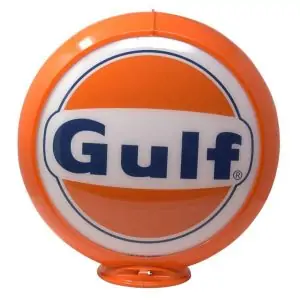 1963 Gulf Gasoline Globe publicitaire de pompe a essence