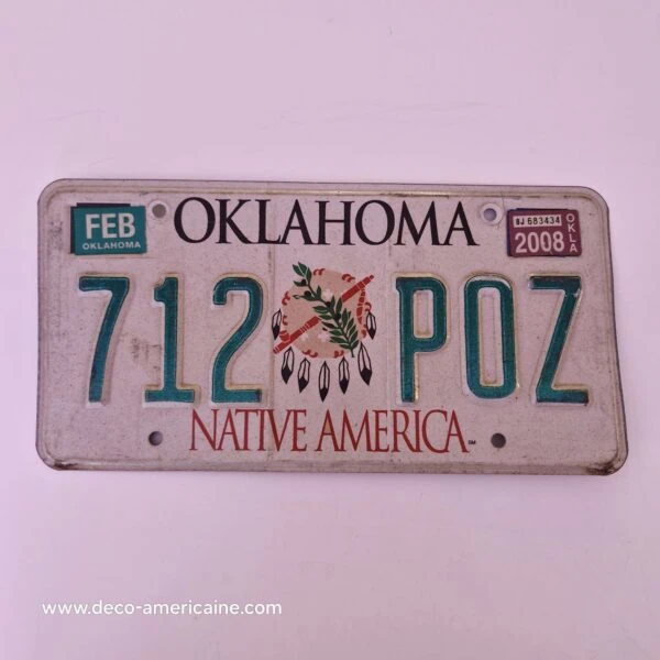 plaque d'immatriculation américaine oklahoma native america