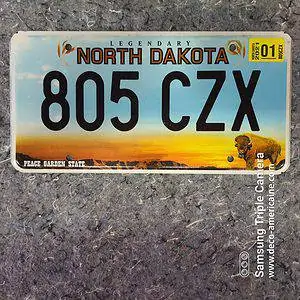 plaque d'immatriculation américaine dakota du nord