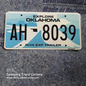 plaque d'immatriculation américaine oklahoma