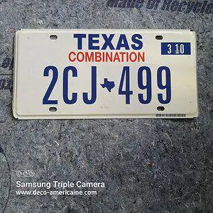 plaque d'immatriculation américaine texas
