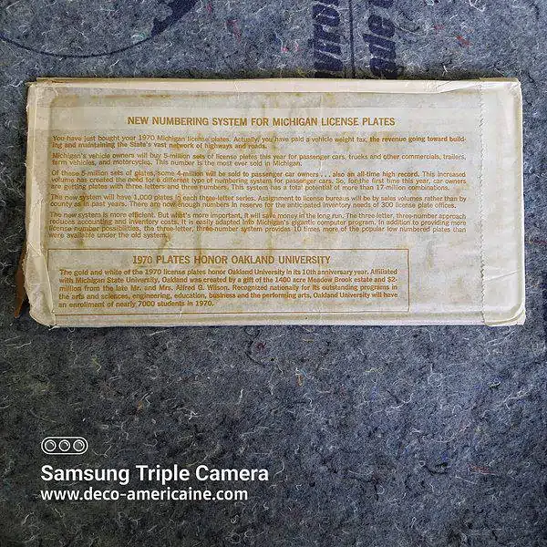 plaque d'immatriculation américaine michigan 1970 (relief)