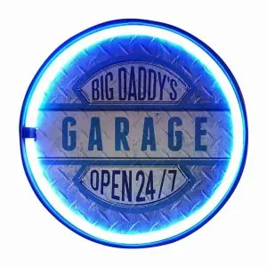 Enseigne neon led decoration americaine murale Big Daddy's Garage
