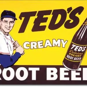 Plaque publicitaire américaine métal Ted's Creamy Root Beer