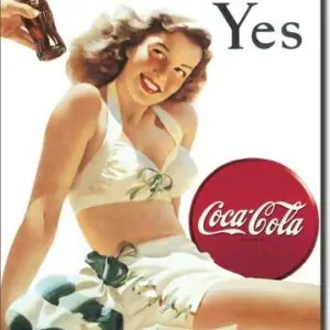 Plaque publicitaire The Coca-Cola Company - White Bathing
