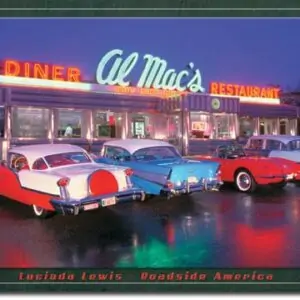 Plaque publicitaire américaine métal L.Lewis - Al Mac Diner
