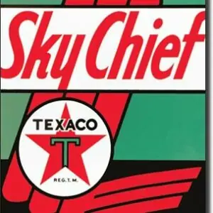 Plaque publicitaire américaine métal Texaco - Sky Chief