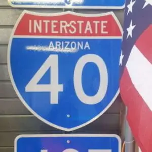 Panneau routier highway americaine 40 Arizona West Jct
