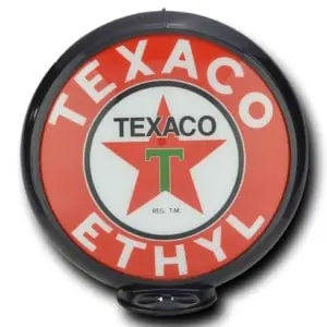 Texaco Ethyl Globe publicitaire de pompe a essence