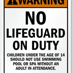Panneau de sécurité de piscine de motel américain
