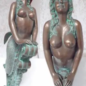 Moulage En Résine Et Fibre De Verre Imitation Bronze Représentant Une Figure De Proue De Bateau En Forme De Sirène 2