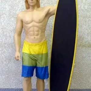 Surfeur Avec Surf Ardoise Taille Reelle St Ds Statue Grandeur Nature En Resine Et Fibre De Verre