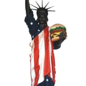 Statue De La Liberte Avec Hamburger Et Cornet De Glace Taille 2m43 Et 1m67