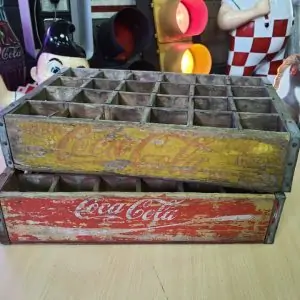 Lot De 2 Caisses De Transport Vintage En Bois Coca Cola 32