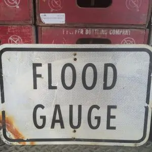 Panneau De Rue Et Parc De Ville Americaine Flood Gauge 46x31cm