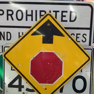 panneau de signalisation routiere americain avertissement stop 91x91cm