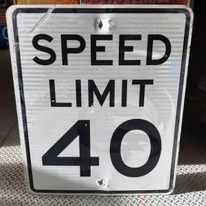 Panneau Routier Americain Authentique Et Vintage Speed Limit 40 Xl