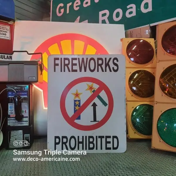 panneau de la ville américaine de new braunfels (tx) fireworks prohibited 76x61cm