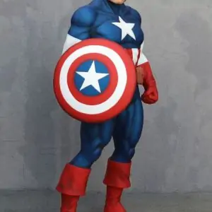 Statue de Captain America - Soldat Super héros tenant son bouclier