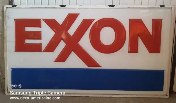 enseigne vintage de station service exxon – 220cm x 120cm