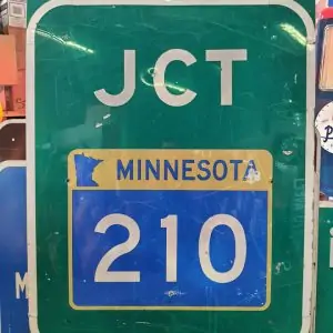 panneau de signalisation routiere americain highway minnesota junction 210 107cmx137cm