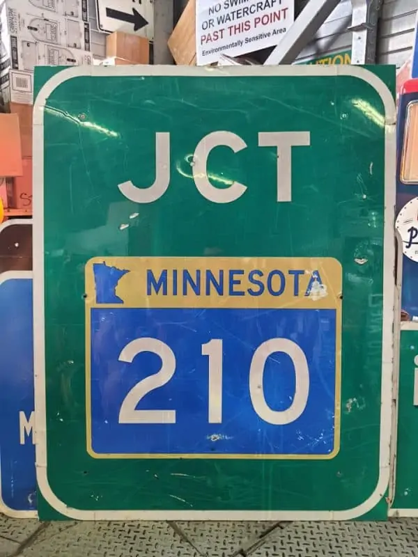 panneau de signalisation routiere americain highway minnesota junction 210 107cmx137cm