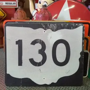 panneau de signalisation routiere americain road state 130 couleur noire 76x61cm