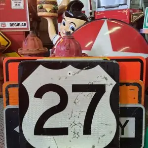 panneau de signalisation routiere americain road state 27 couleur noire 61x61cm 1