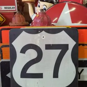 panneau de signalisation routiere americain road state 27 couleur noire 61x61cm 2