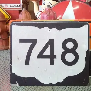 panneau de signalisation routiere americain road state 748 couleur noire 76x61cm