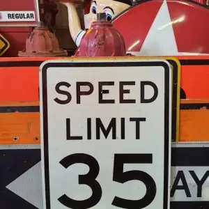 panneau routier americain de limitation de vitesse speed limit 35 46x61cm