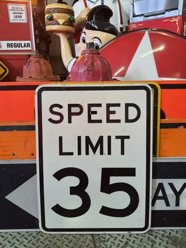 panneau routier americain de limitation de vitesse speed limit 35 46x61cm
