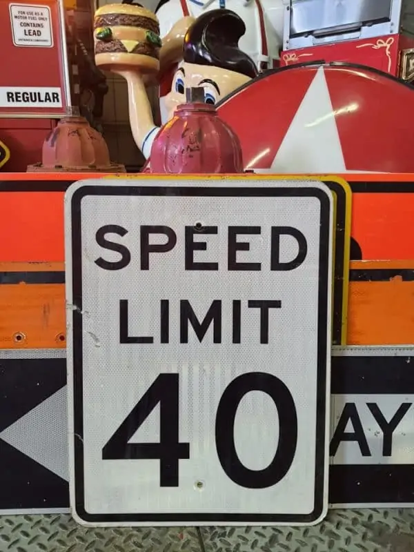 panneau routier americain de limitation de vitesse speed limit 40 46x61cm