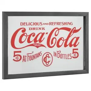 12x14 coca cola in bottles printed mirror