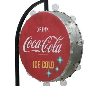 coca cola roud off the wall bracket sign